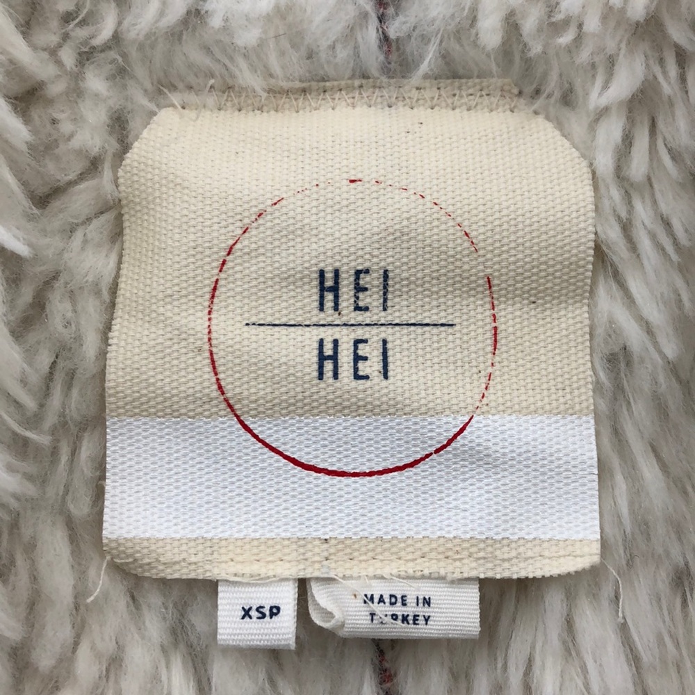 Anthro Hei Hei Jacquard Shearling Lined Vest, XS - Picture 5 of 8